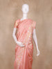 Peach Pink Floral Butta Woven Design Semi Tussar Saree