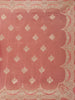 Peach Pink Floral Design Organza Silk Saree With Sequins and Zari Border - Diadem