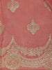 Peach Pink Floral Design Organza Silk Saree With Sequins and Zari Border - Diadem