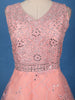Peach Pink Floral Embroidered Design Net Gown
