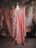 Peach Pink Floral Printed Cotton Salwar Suit with Dupatta
