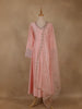 Peach Pink Floral Sequins Embroidery Silk Cotton Salwar Suit - Diadem