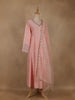 Peach Pink Floral Sequins Embroidery Silk Cotton Salwar Suit - Diadem