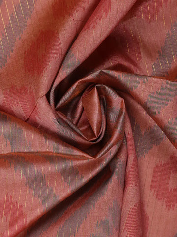 Peach Pink Zigzag Design Tussar Silk Saree With Contrast Border - Diadem