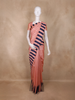 Peach Striped Design Semi Tussar Silk Saree