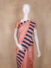 Peach Striped Design Semi Tussar Silk Saree