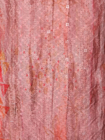 Peach Floral Design Printed Cotton Salwar Suit - Diadem