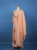 Peach Floral Printed Cotton Anarkali Salwar Suit Set - Diadem