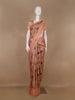Peach Floral Printed Pura Tussar Silk Saree - Diadem