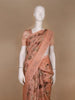 Peach Floral Printed Pura Tussar Silk Saree - Diadem