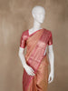 Peach Floral Woven Pure Kanchipuram Silk Saree - Diadem