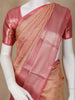 Peach Floral Woven Pure Kanchipuram Silk Saree - Diadem