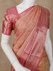 Peach Floral Woven Pure Kanchipuram Silk Saree - Diadem