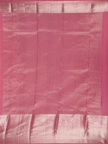 Peach Floral Woven Pure Kanchipuram Silk Saree - Diadem