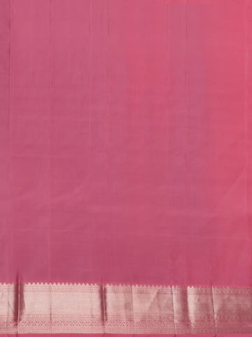 Peach Floral Woven Pure Kanchipuram Silk Saree - Diadem