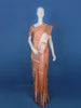 Peach Floral Woven Pure Kanchipuram Silk Saree - Diadem
