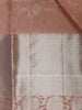 Peach Floral Woven Pure Kanchipuram Silk Saree - Diadem