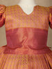 Peach Paisley Designed Silk Pavada Sattai Set - Diadem