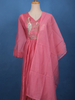 Peach Pink Floral Sequin Embroidery Silk Cotton Salwar Suit - Diadem