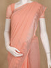 Peach Sequins Design Satin Saree - Diadem