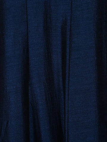 Peacock Blue Embroidered Silk Anarkali Gown - Diadem