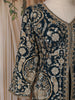 Peacock Blue Floral Embroidered Design Chiffon Palazzo Suit with Dupatta