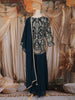 Peacock Blue Floral Embroidered Design Chiffon Palazzo Suit with Dupatta