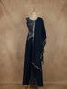 Peacock Blue Floral Embroidered Georgette Palazzo Suit