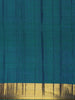 Peacock Blue Floral Woven Pure Kanchipuram Silk Saree - Diadem