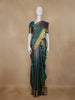 Peacock Blue Floral Woven Pure Kanchipuram Silk Saree - Diadem