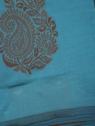 Peacock Blue Paisley Design Banarasi Silk Saree - Diadem