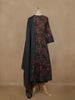 Peacock Green Floral Printed Cotton Salwar Suit With Dupatta - Diadem