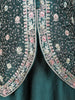Peacock Green Sequins Design Georgette Palazzo Suit with Choker Dupatta