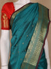 Peacock Green Butta Design Zari Weaving Soft Silk Saree - Diadem