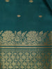 Peacock Green Butta Design Zari Weaving Soft Silk Saree - Diadem