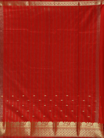 Peacock Green Butta Design Zari Weaving Soft Silk Saree - Diadem