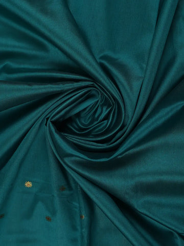 Peacock Green Butta Design Zari Weaving Soft Silk Saree - Diadem