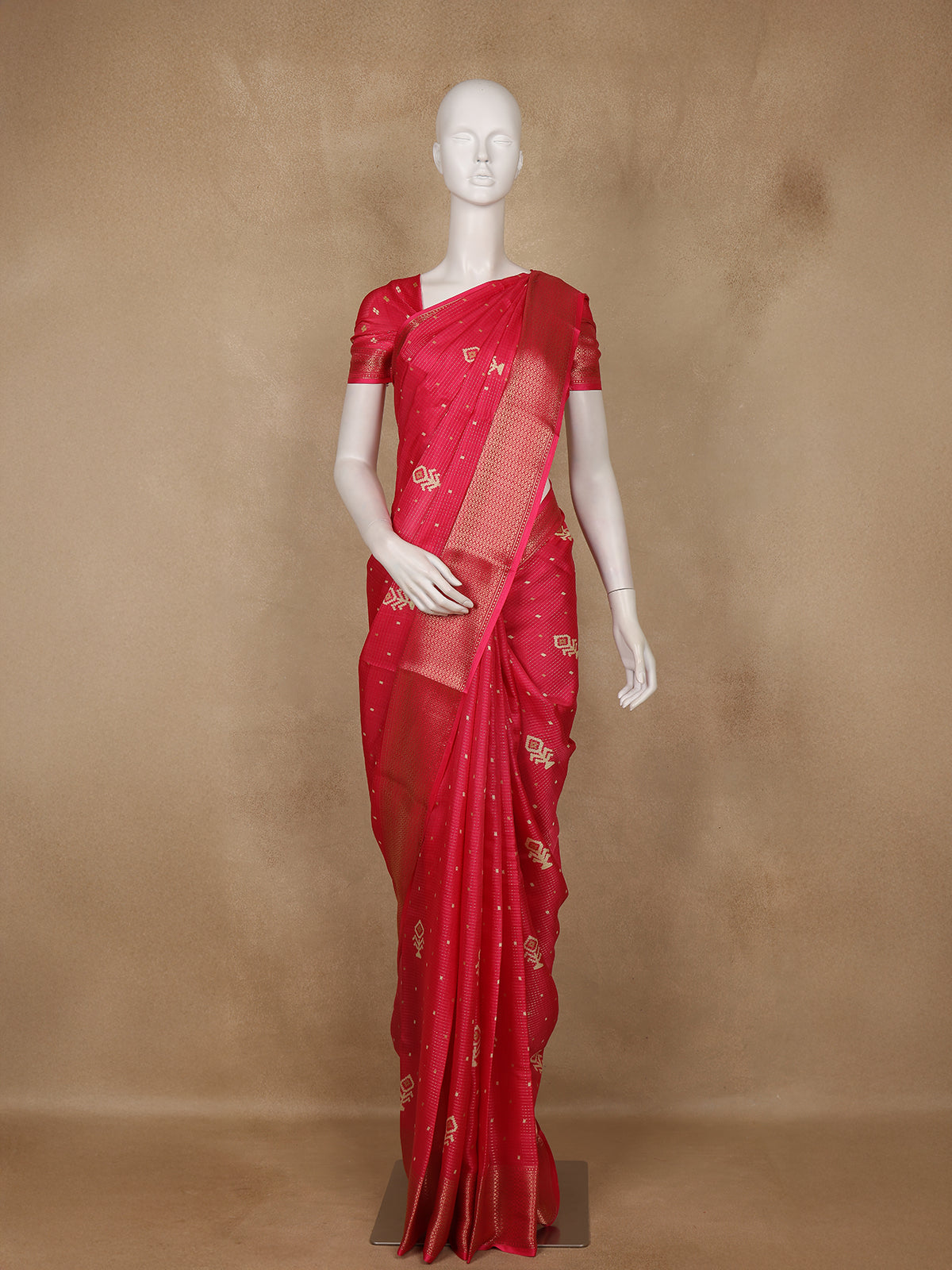Pink Bhandhani Design Cotton Saree
