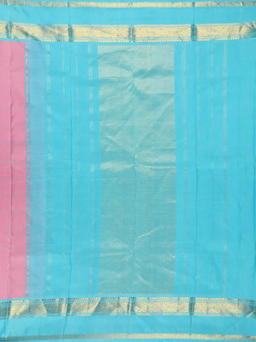 Pink Checked Design Woven Pure Kanchipuram Silk Saree With Contrast Border - Diadem