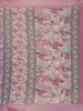 Pink Floral Abstract Design Semi Tissue Saree - Diadem