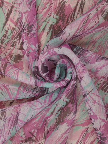 Pink Floral Abstract Design Semi Tissue Saree - Diadem