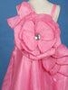Pink Floral Design Satin Party Wear Frock