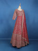Pink Floral Designed Anarkali Georgette Gown - Diadem