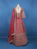 Pink Floral Designed Anarkali Georgette Gown - Diadem