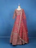 Pink Floral Designed Anarkali Georgette Gown - Diadem