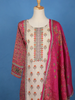 Pink And Beige Floral Designed Cotton Salwar Suit - Diadem