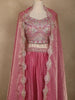 Pink Floral Embroidered Design Organza Lehenga