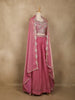 Pink Floral Embroidered Design Organza Lehenga