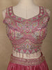 Pink Floral Embroidered Design Organza Lehenga