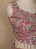 Pink Floral Embroidered Design Organza Lehenga